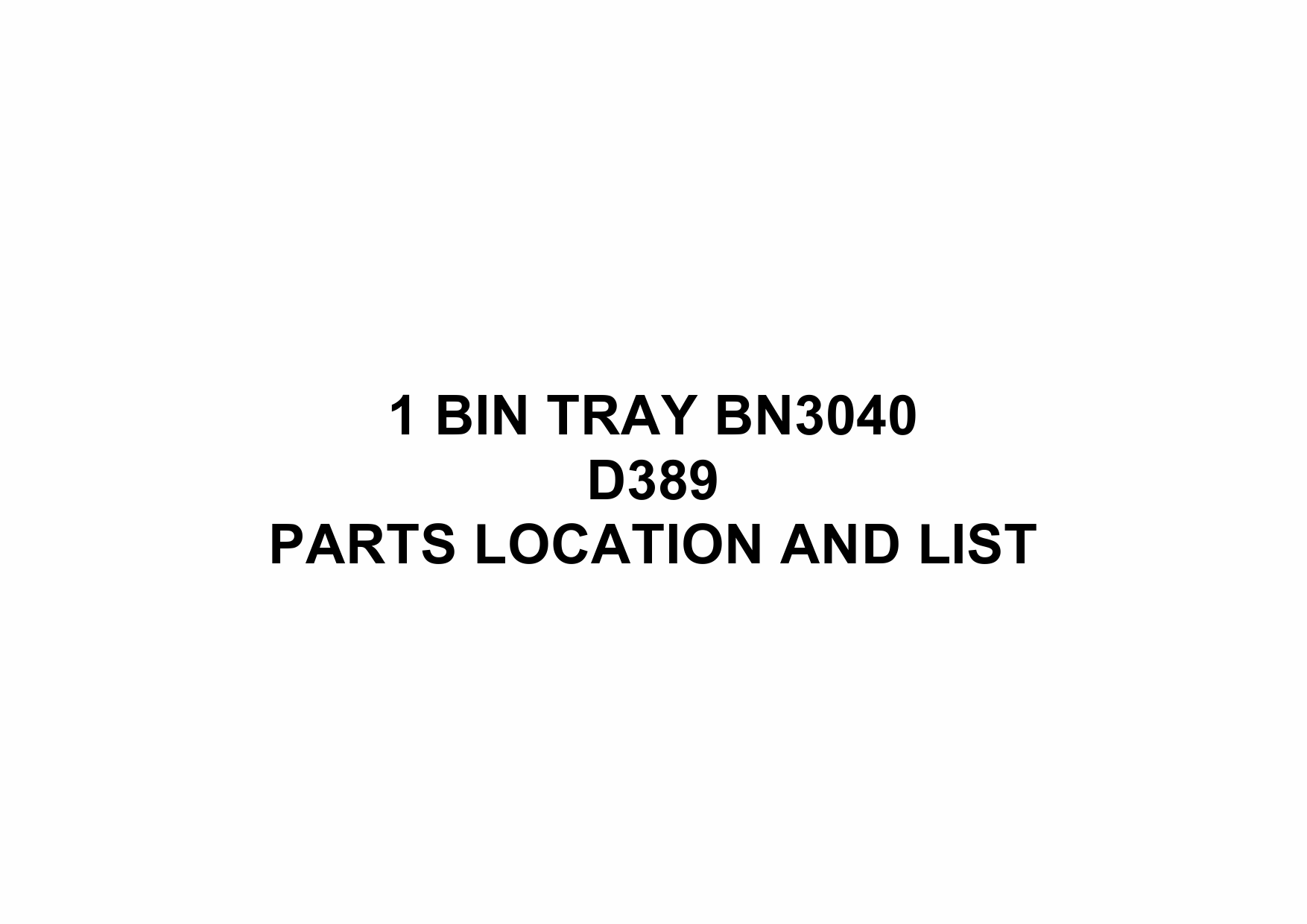 RICOH Options D389 1-BIN-TRAY-BN3040 Parts Catalog PDF download-1